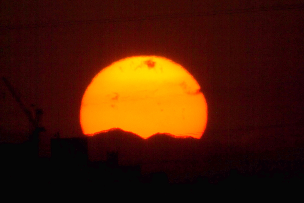 菜畑山の夕日