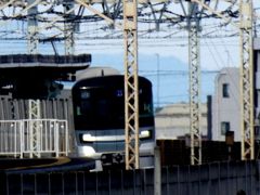 千住日の出町土手から東武伊勢崎線と筑波女体山