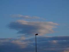 千住新橋の街灯の上に吊るし雲かな