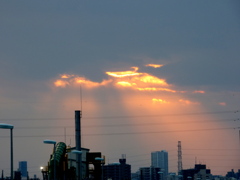 今日の夕日はこれだけ