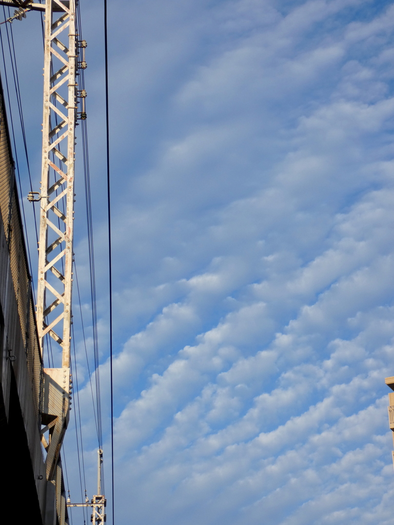 京成線の高架サイドの筋雲