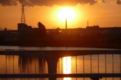 夕日の隅田川