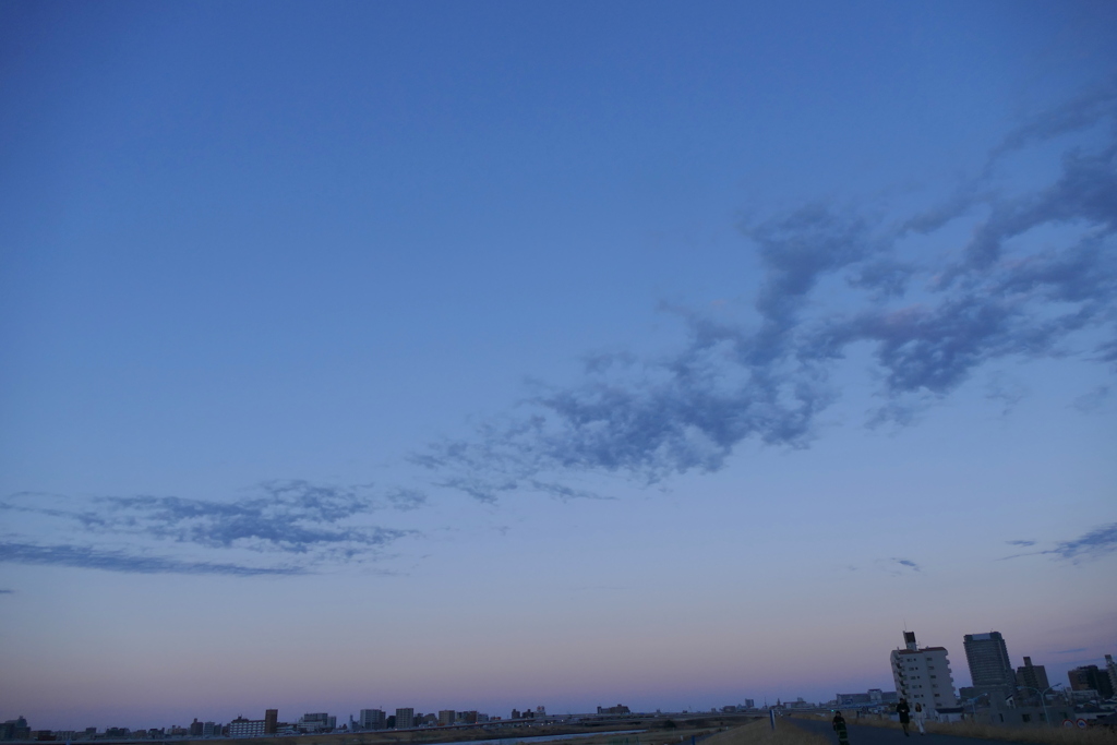 東の夕空