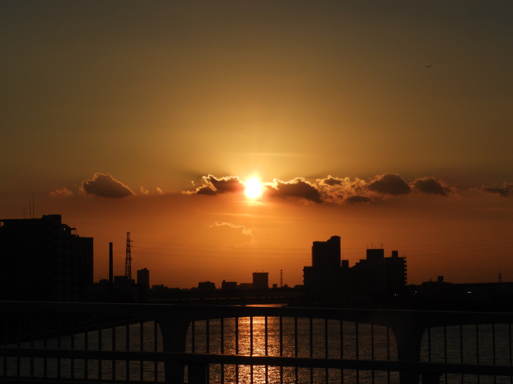 隅田川尾竹橋の夕景