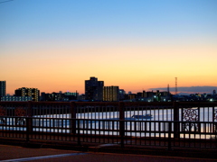 荒川の西の夕景