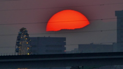 月夜見山右鶏冠山左裾の夕日