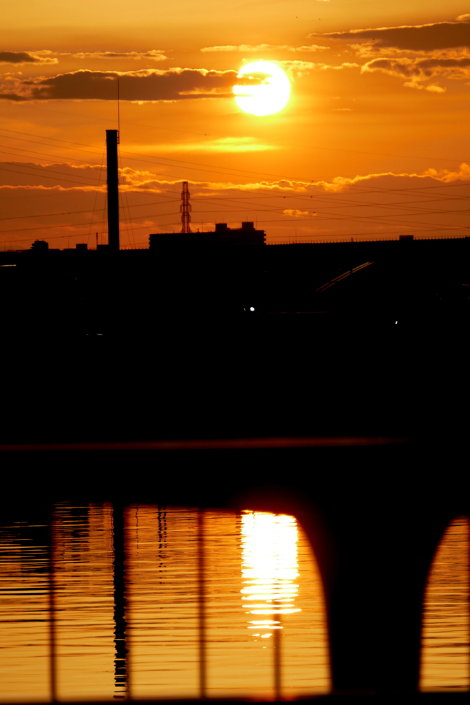 隅田川の夕日