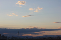荒川土手の北西の空