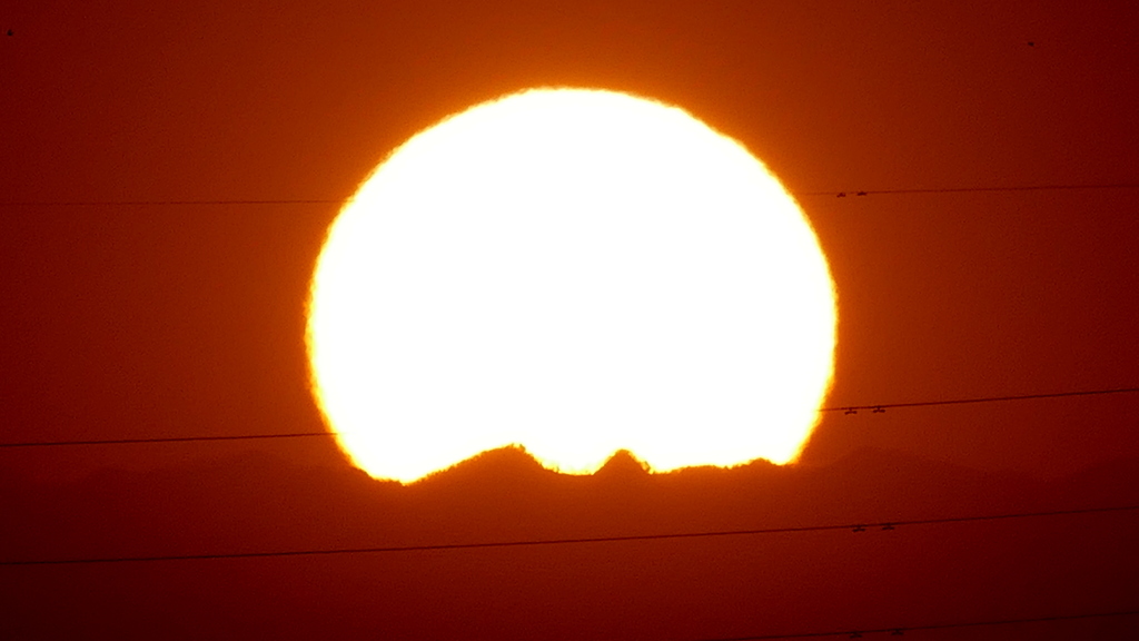 天目山の夕日