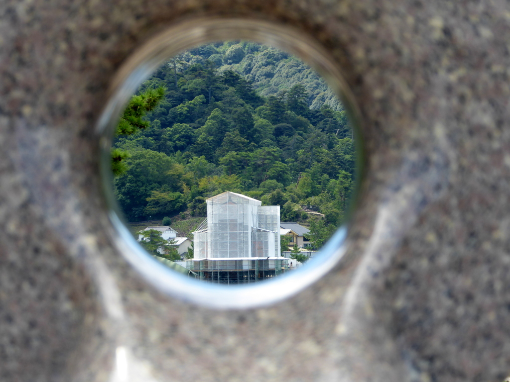 '19厳島神社の鳥居改装中