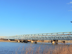 北千住河原から千代田線荒川橋梁
