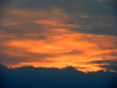 荒川土手の夏至の夕焼け