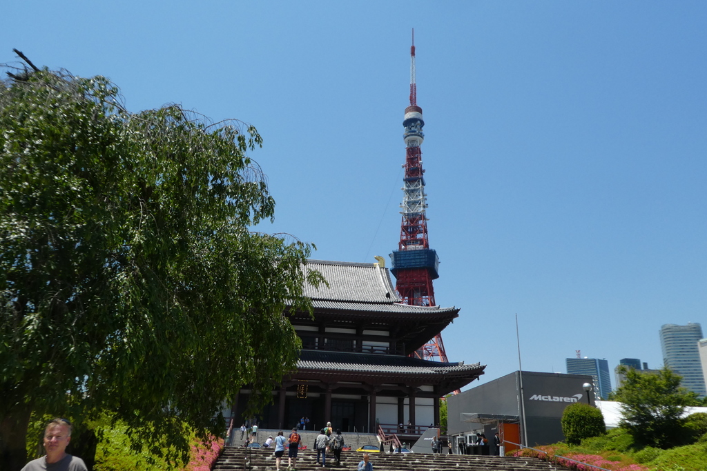 芝増上寺と東京タワー