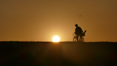 荒川土手の夕日