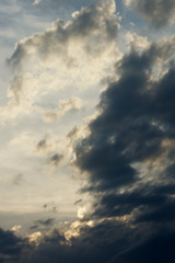 隅田川西の夕焼け黒雲