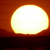 大持山小持山に掛かる夕日