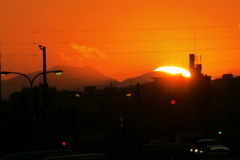 黒岳右裾に入る夕日