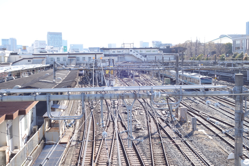 両大師橋から上野駅方面の常磐線路