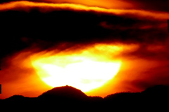 丹沢塔ノ岳の夕日