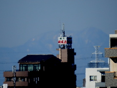 千住荒川土手の対岸の皇海山（すかいさん）