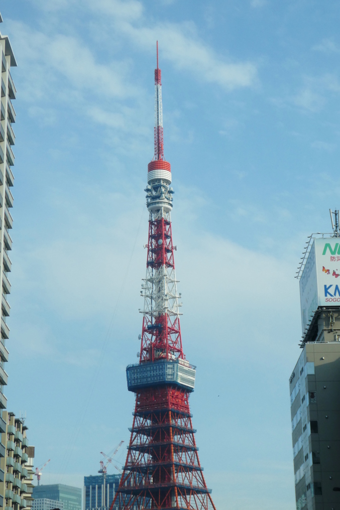 東京タワーと早春の雲