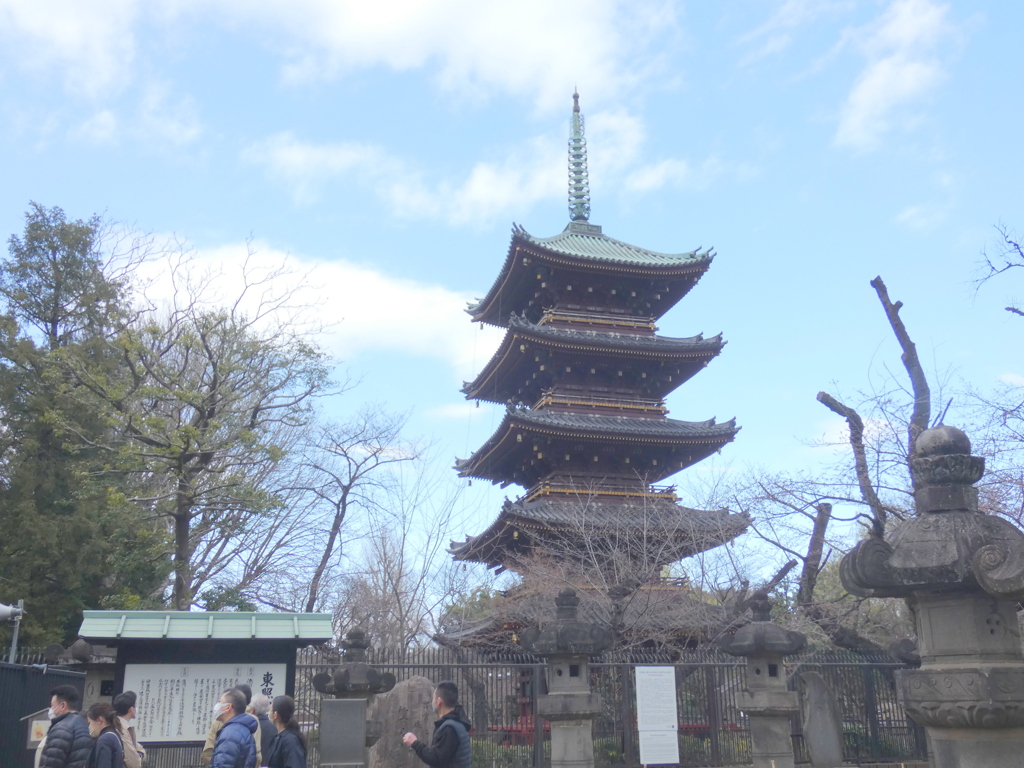 上野東照宮のところの五重塔