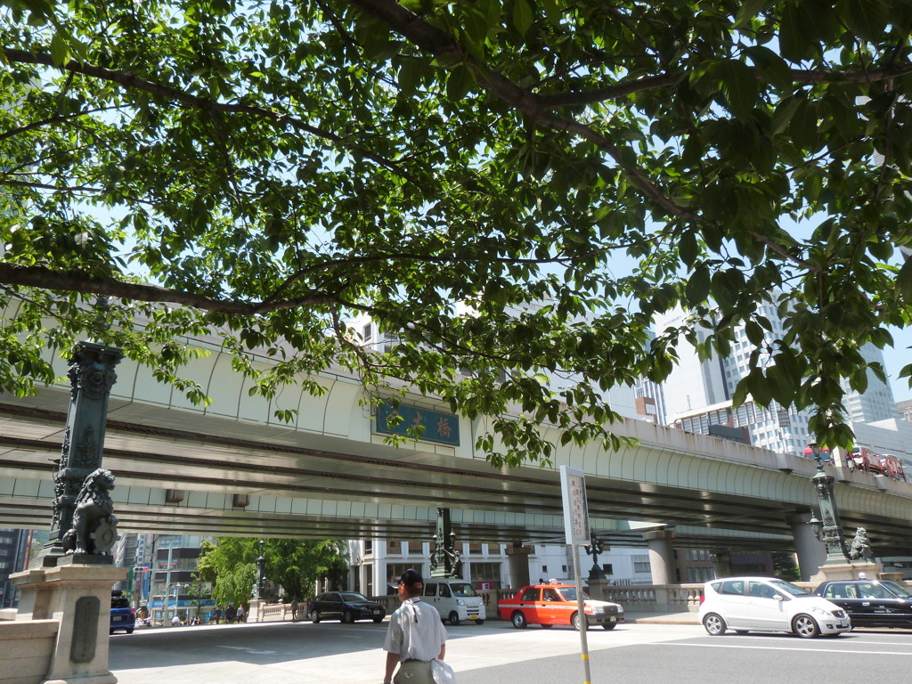 日本橋、日本地図の元点は道路上にある