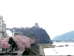 旅の途中、2回目の岐阜の日本最古の犬山城へ行ってみた この絵はバスお車窓からの