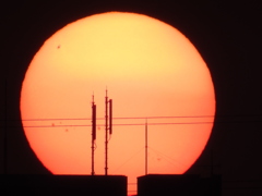屋上の夕日