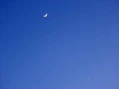 月齢4.5と宵の明星の接近