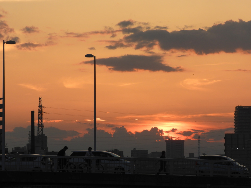 隅田川尾竹橋の夕景