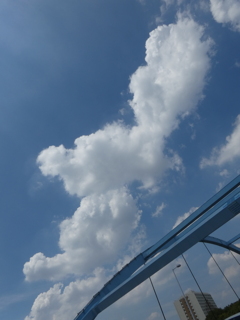 隅田川の橋の上の積雲