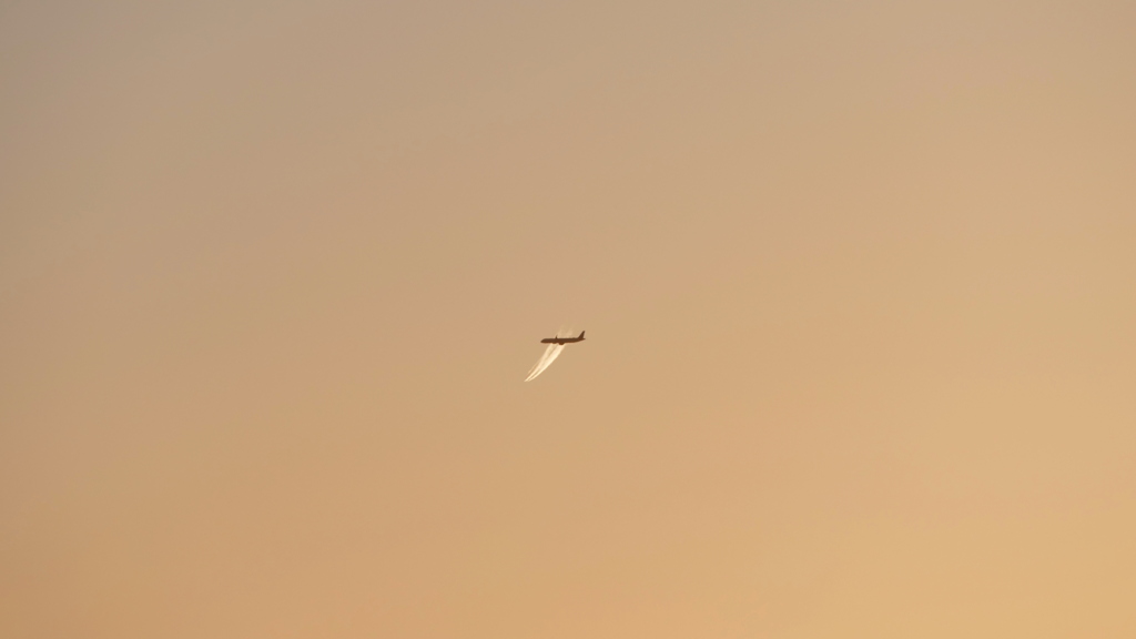夕方の上空で
