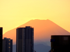 ’22元日の落日直後の富士山