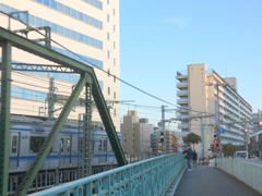 品川駅から八ツ山橋踏切の風景