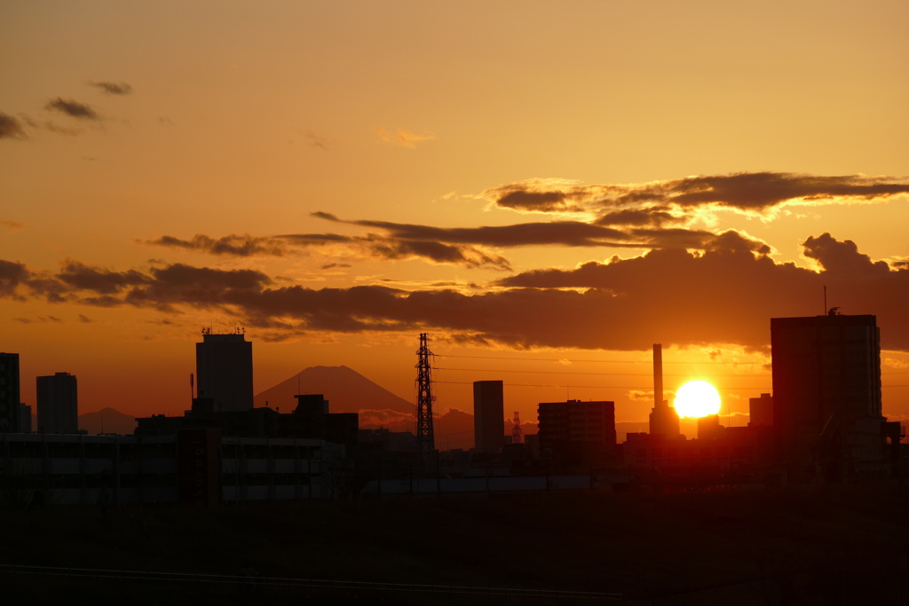 蛭ヶ岳～富士～夕日