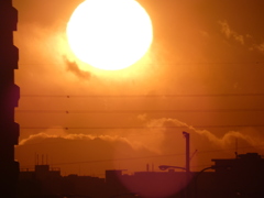 荒川土手の夕日