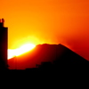 サンシャインビルと富士山宝永上の夕日
