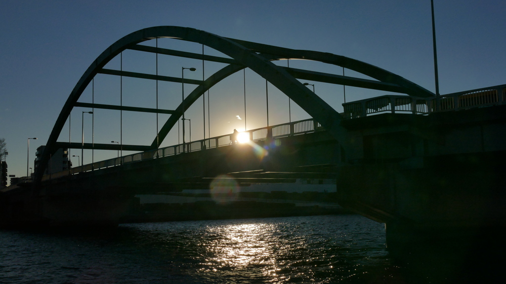 隅田川尾竹橋の夕日