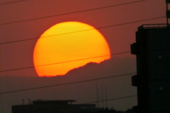 鷹巣山左の夕日
