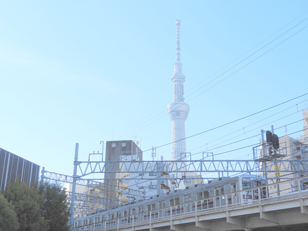 東武伊勢崎線と東京スカイツリー