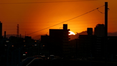 荒川土手から笹山と奥右の滝子山左裾に入る