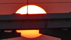 荒川高速の夕日
