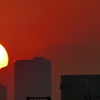 もや富士宝永の直ぐ上裾の夕日