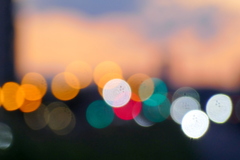 夕日の交差点のコラージュ