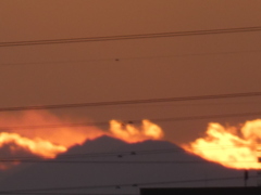 丹沢山系の夕焼け