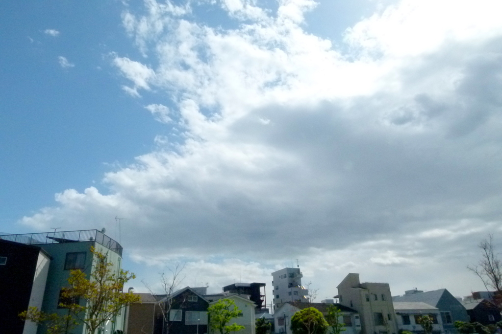 公園上空の巨大白雲