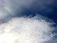 朝の屋根上の微彩雲
