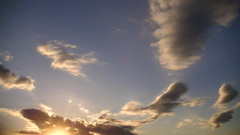 荒川土手から西の空の雲の賑わい