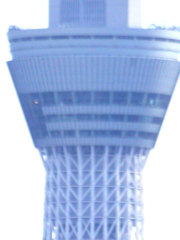 尾竹橋から2400ミリの望遠の東京スカイツリー第一展望台